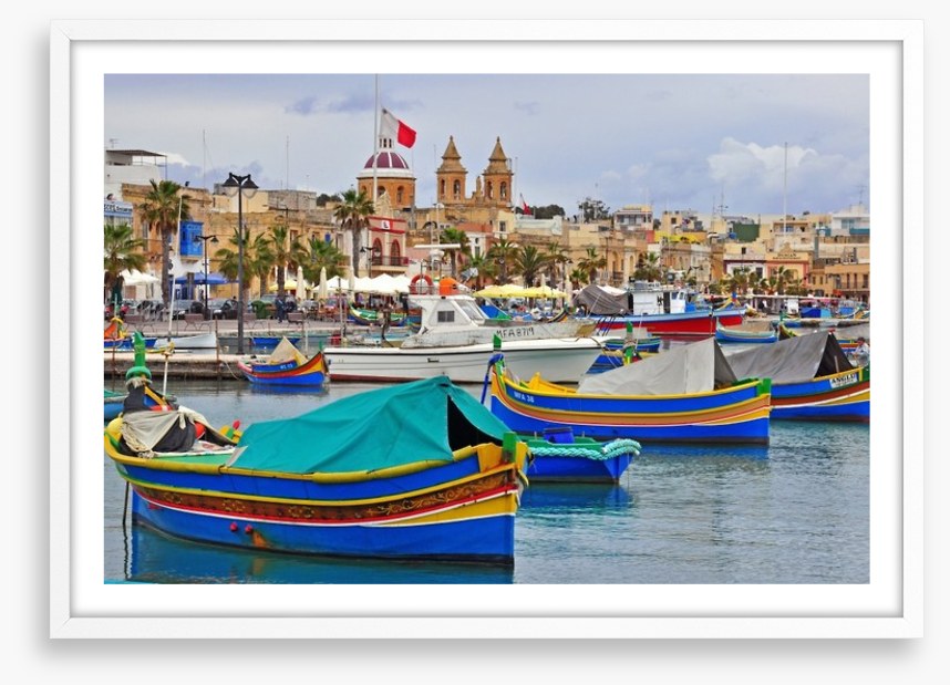 Maltese boats in Valletta harbour