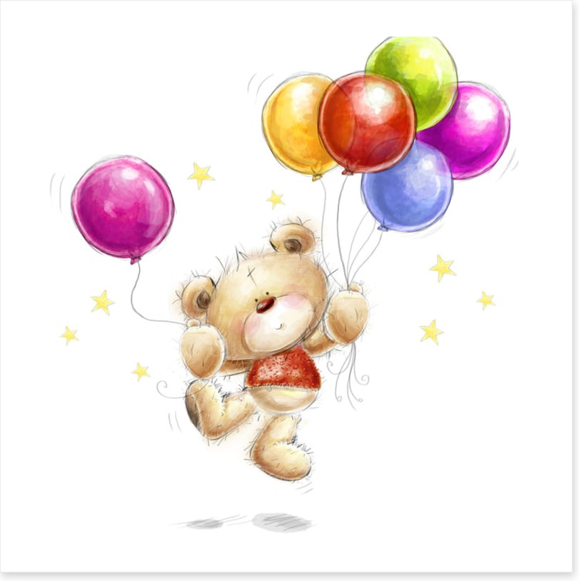 Bear with balloons