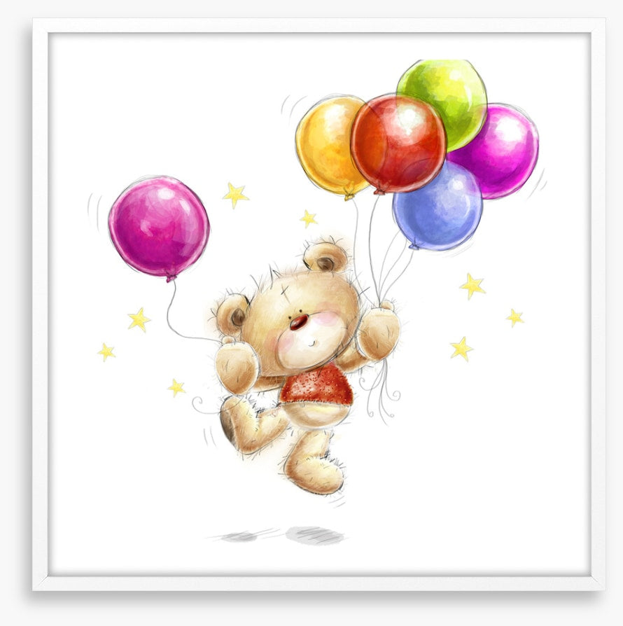 Bear with balloons