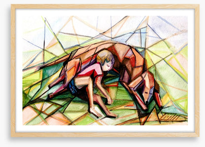 The dog and boy
