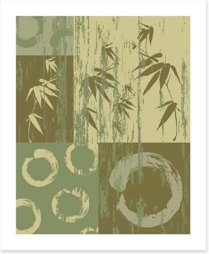 Zen circle and bamboo green