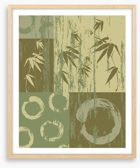 Zen circle and bamboo green