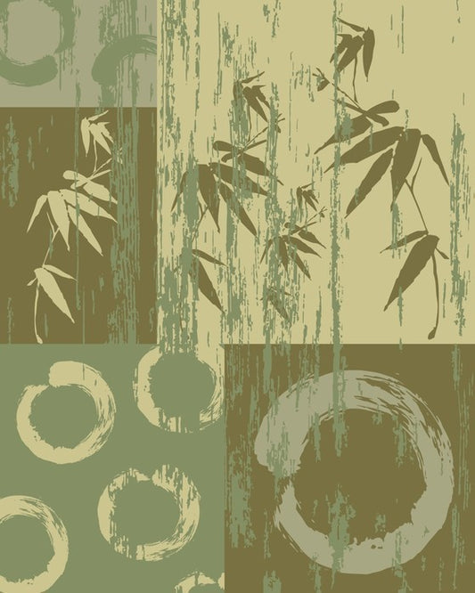 Zen circle and bamboo green