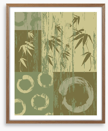 Zen circle and bamboo green