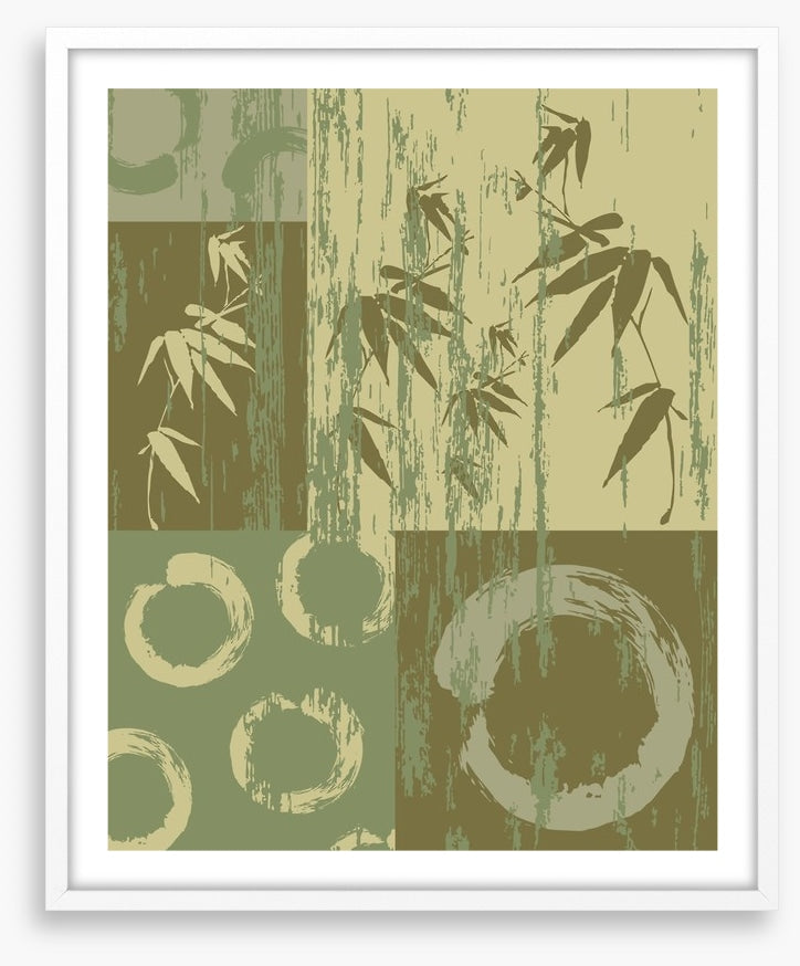 Zen circle and bamboo green