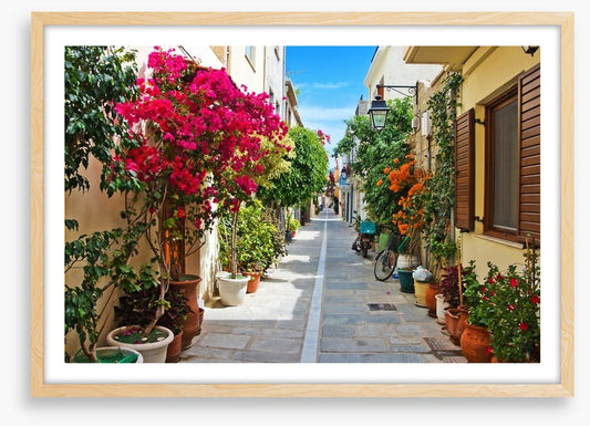 Narrow street in Rethymnon, Greece