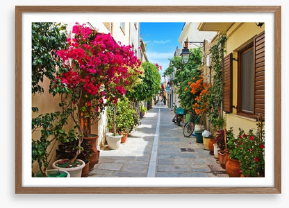 Narrow street in Rethymnon, Greece