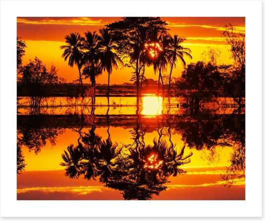 Blazing sunset reflections