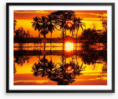 Blazing sunset reflections