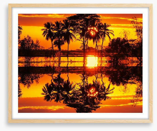 Blazing sunset reflections