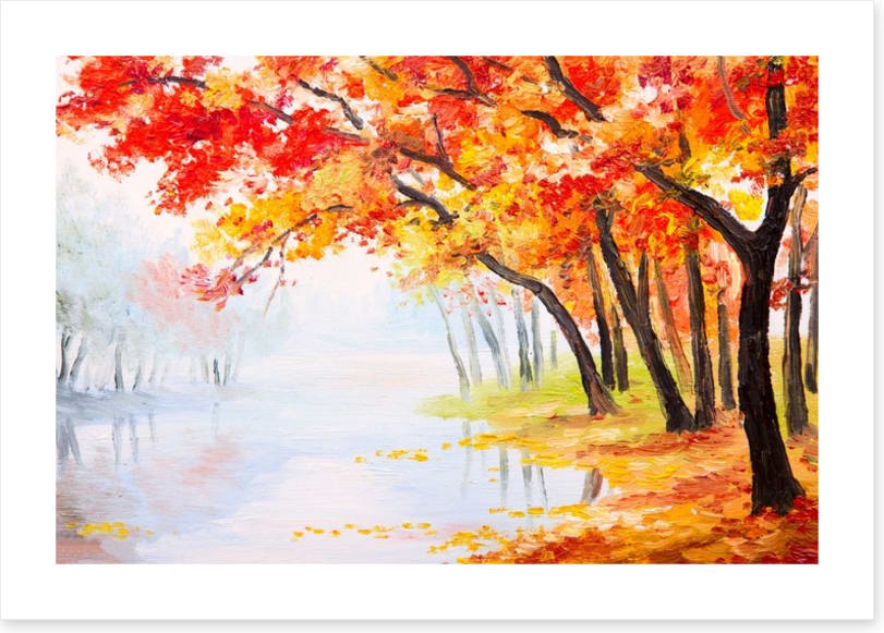 Autumn lake reflections