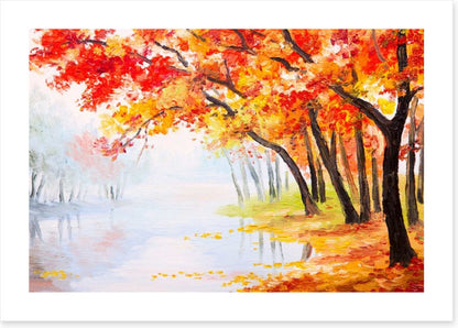 Autumn lake reflections
