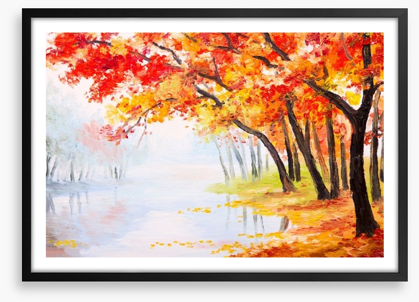 Autumn lake reflections