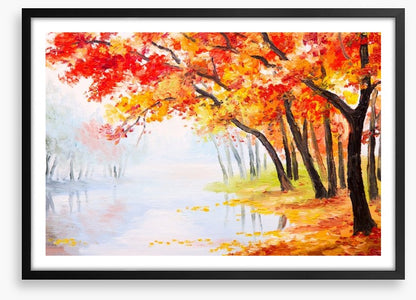 Autumn lake reflections