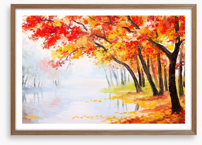 Autumn lake reflections