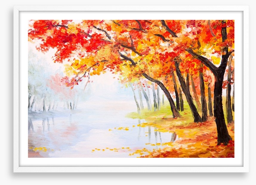 Autumn lake reflections