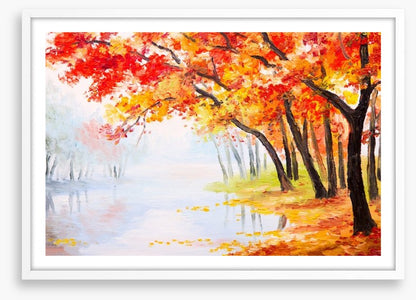 Autumn lake reflections