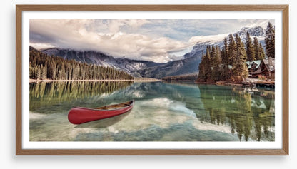 Red canoe reflections