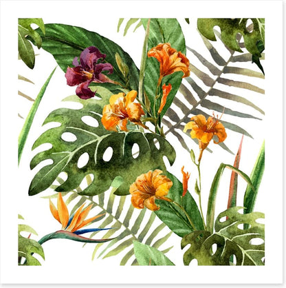 Tropical orchid leaves