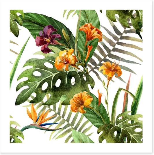 Tropical orchid leaves