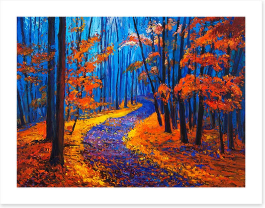 Autumn forest path