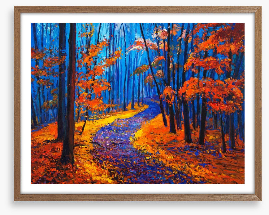 Autumn forest path