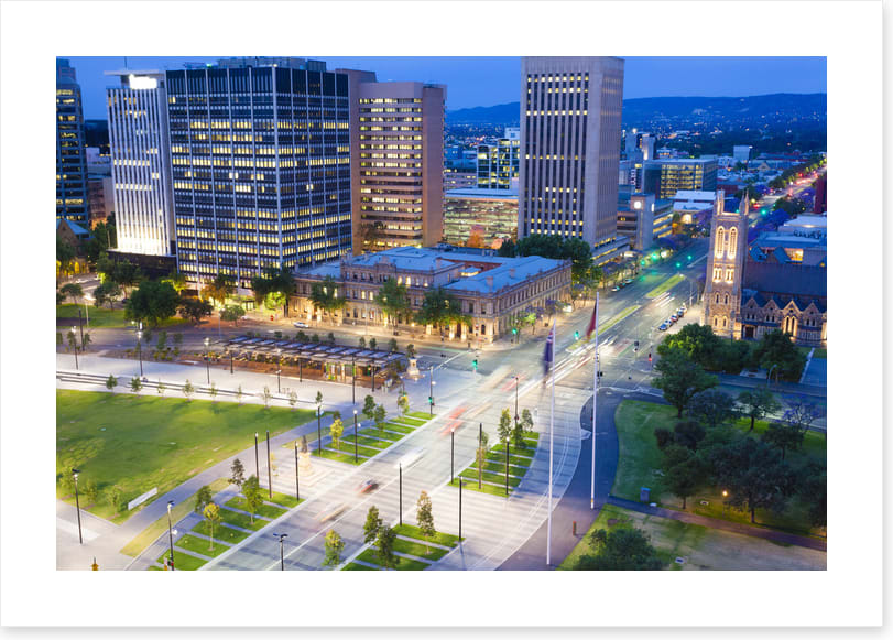 Adelaide city twilight