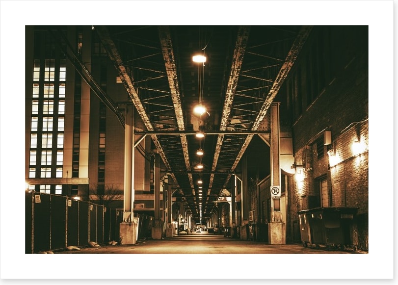 Under the Chicago City bridge