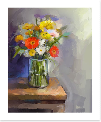 In the glass vase