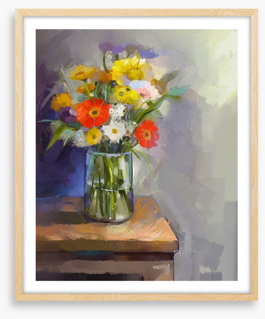 In the glass vase
