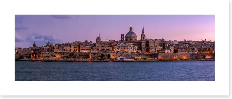 Valetta at dusk panoramic