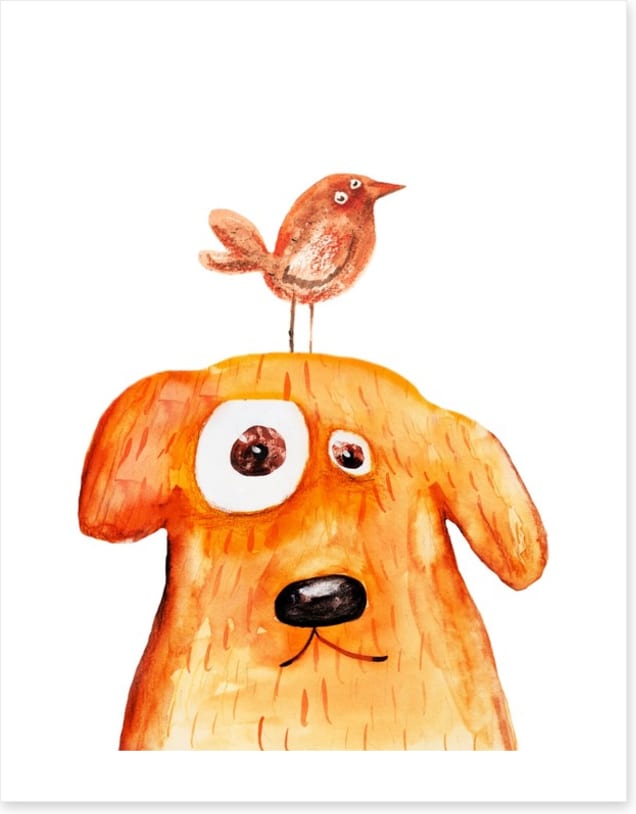 Dog and bird