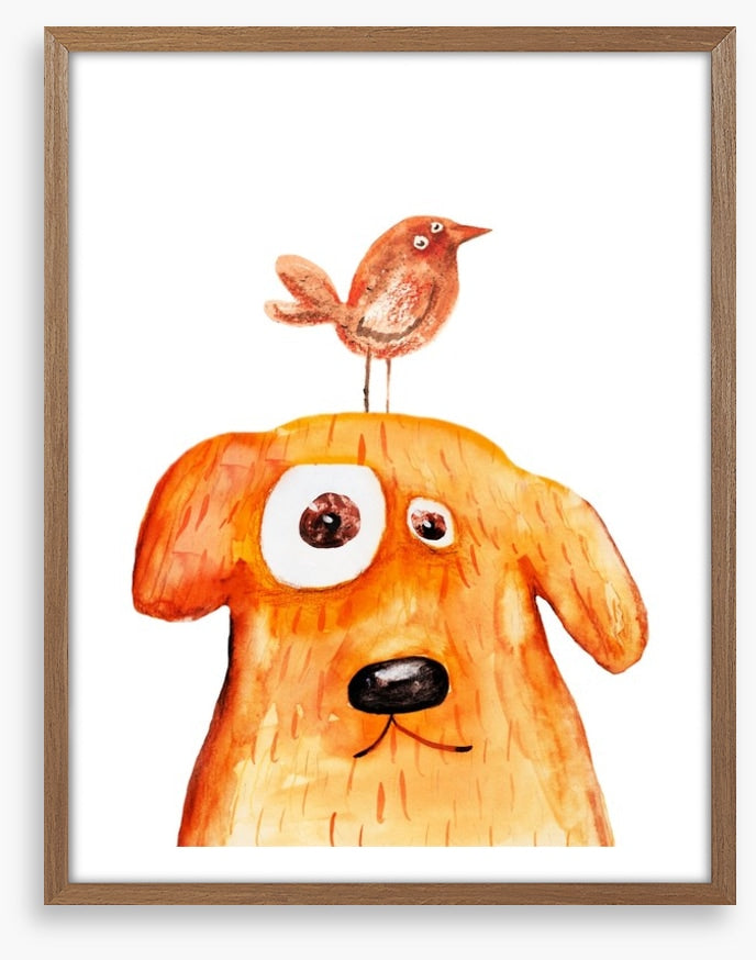 Dog and bird