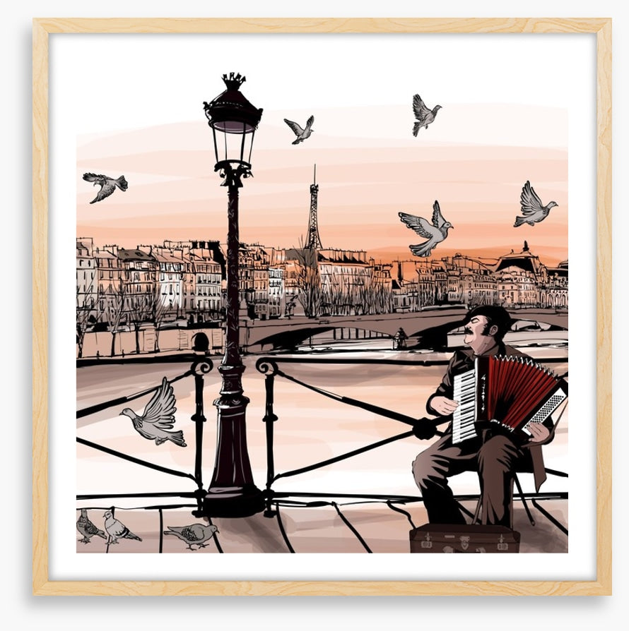 Accordionist playing in Paris