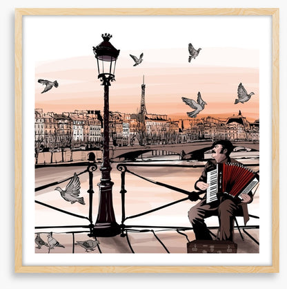 Accordionist playing in Paris