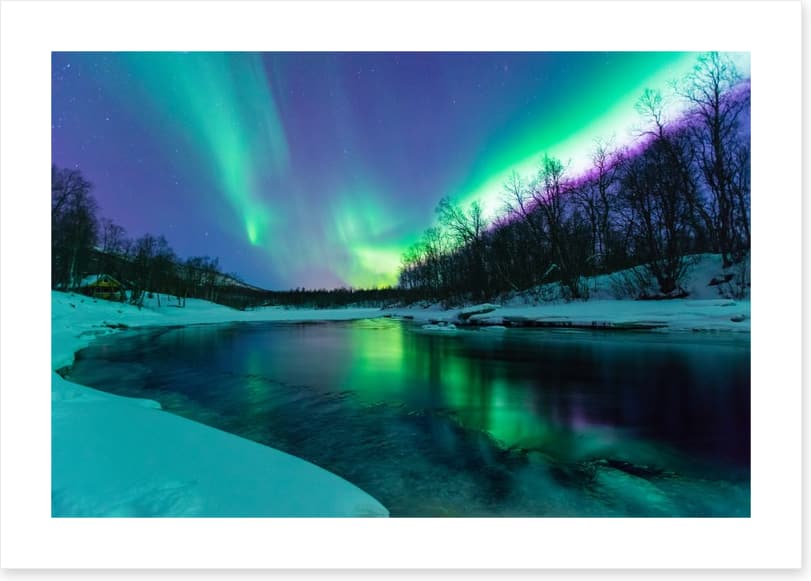 Aurora borealis winter lights