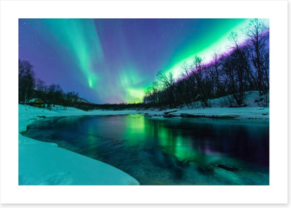 Aurora borealis winter lights