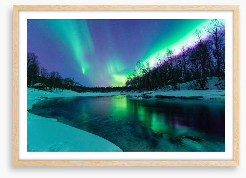 Aurora borealis winter lights