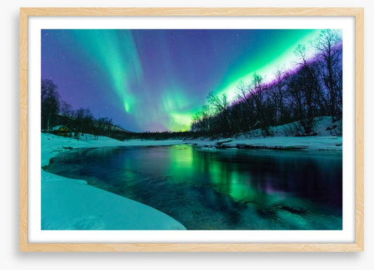 Aurora borealis winter lights