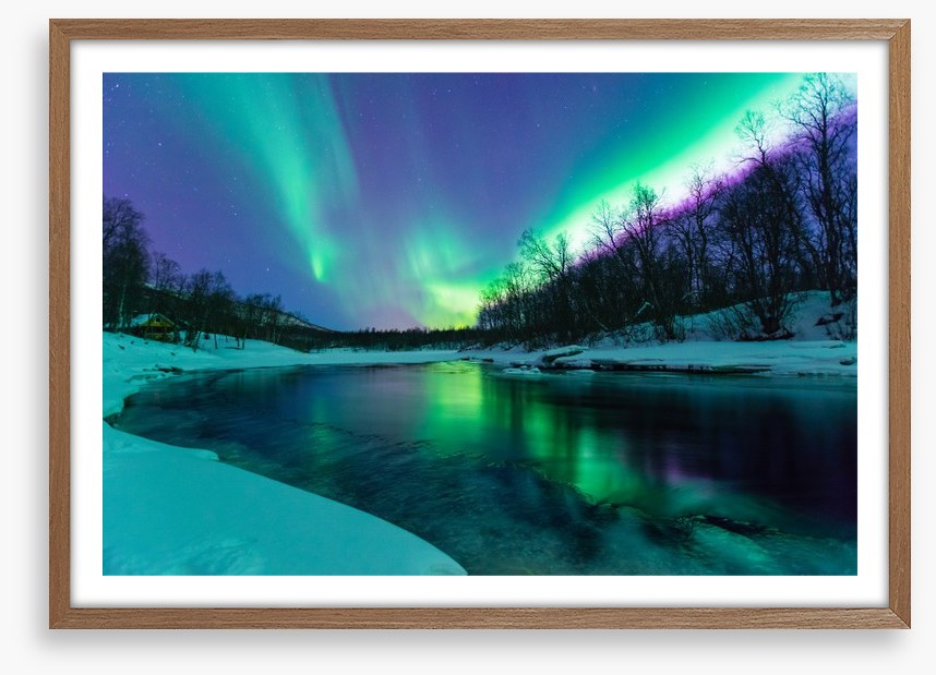 Aurora borealis winter lights