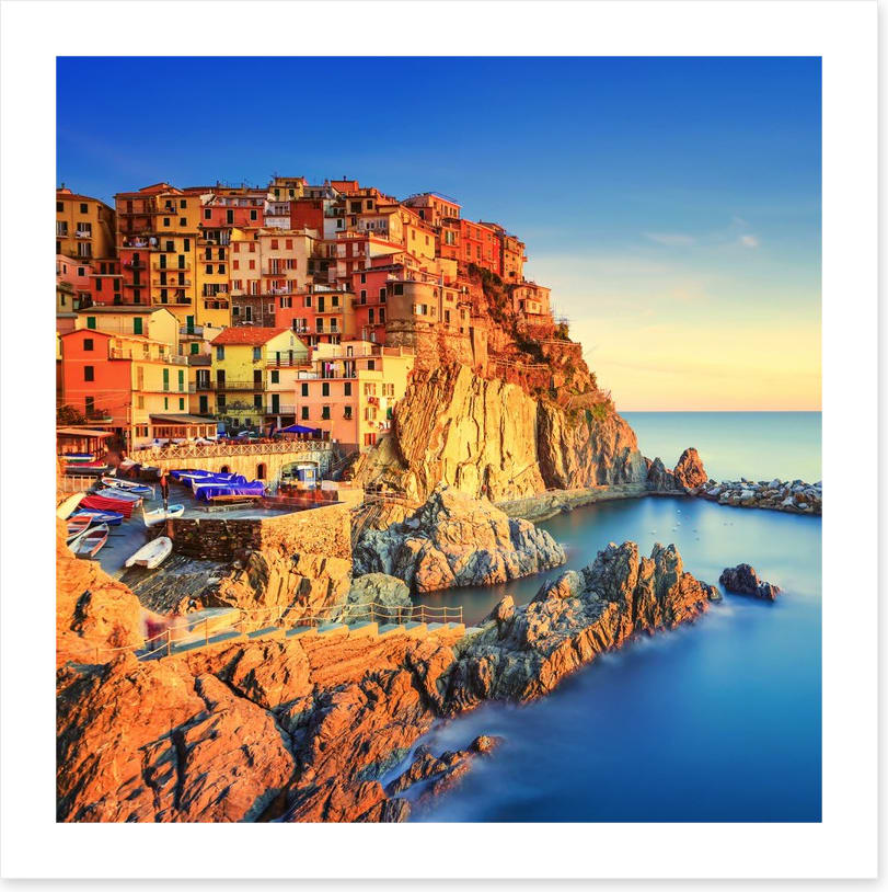 Manarola village sunset, Italy