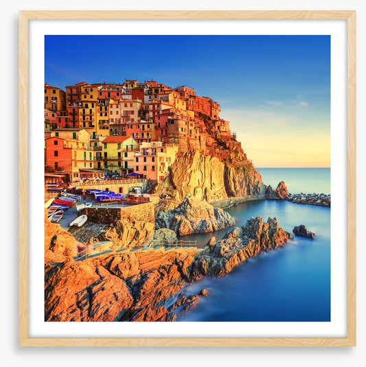 Manarola village sunset, Italy