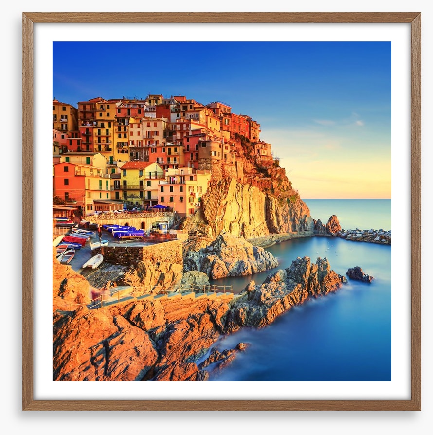 Manarola village sunset, Italy
