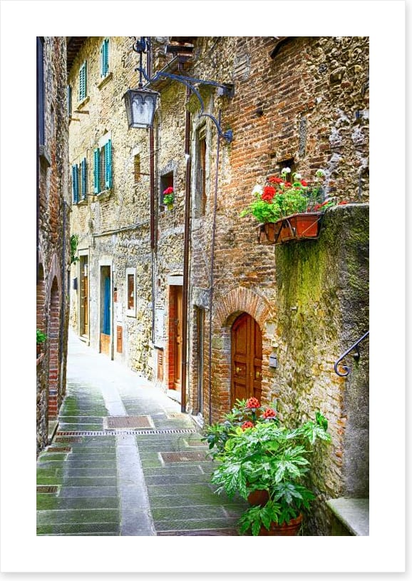 Through the medieval alley, Italy