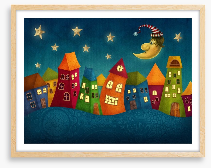 Night in the colourful town