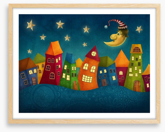Night in the colourful town