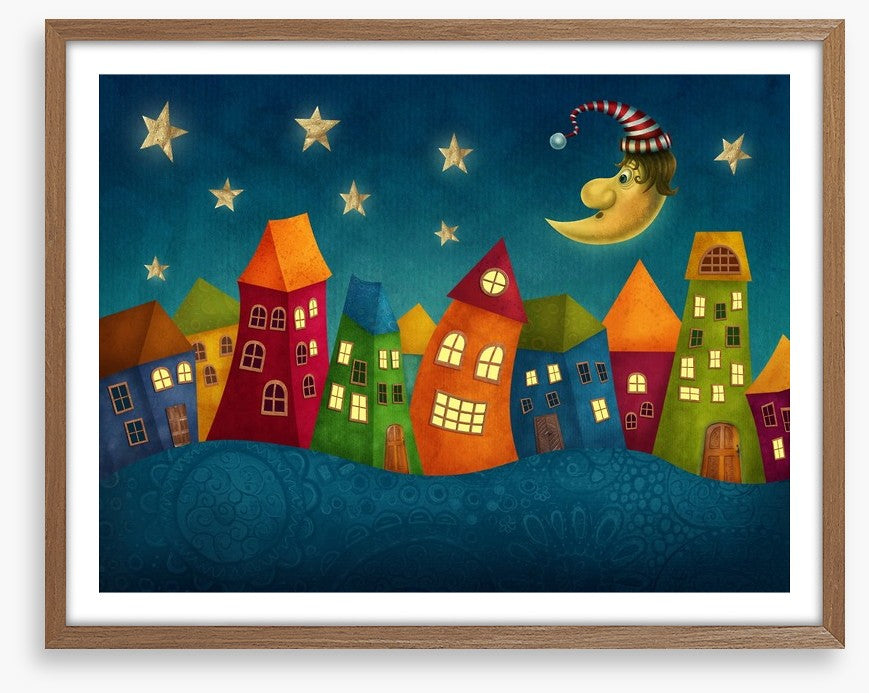Night in the colourful town