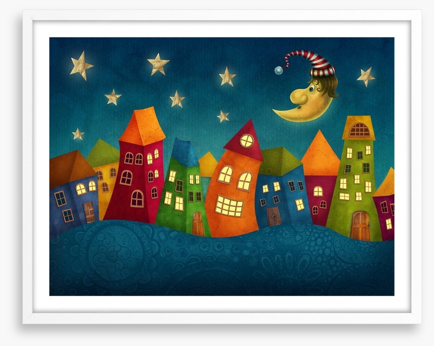 Night in the colourful town