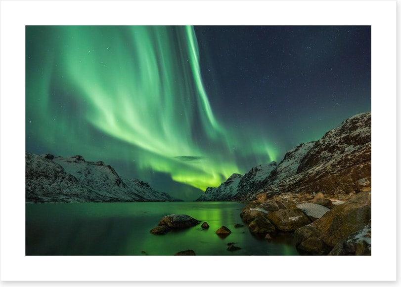 Aurora Borealis over the fjord