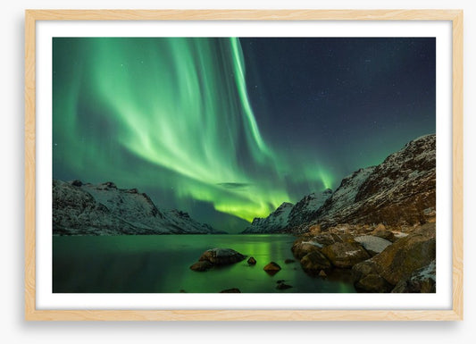 Aurora Borealis over the fjord